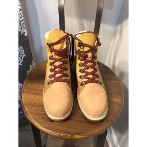 TOMS Women’s Mesa WATERPROOF LACE-UP Ankle Boots Thick Sole Size 6.5 Sherpa Trim
